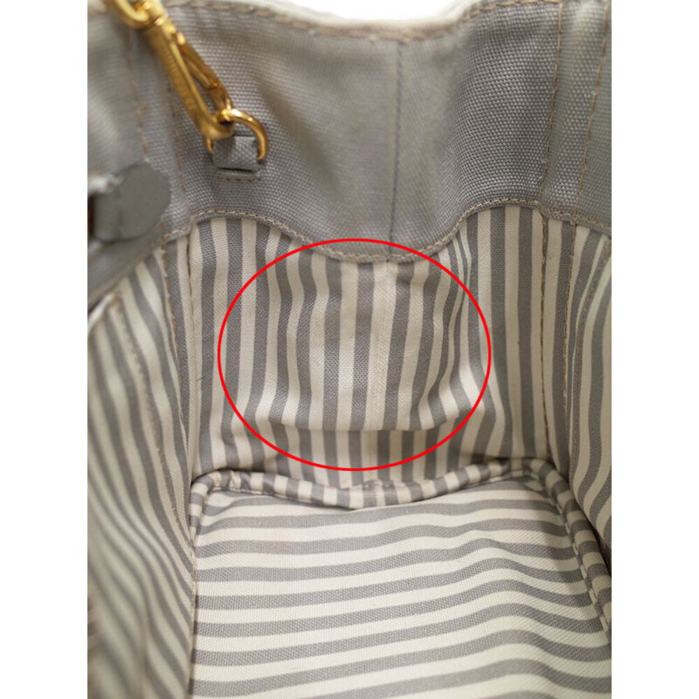 Prada handles Tote Canapa canvas handbag Gray top 2way - Picture 6 of 9